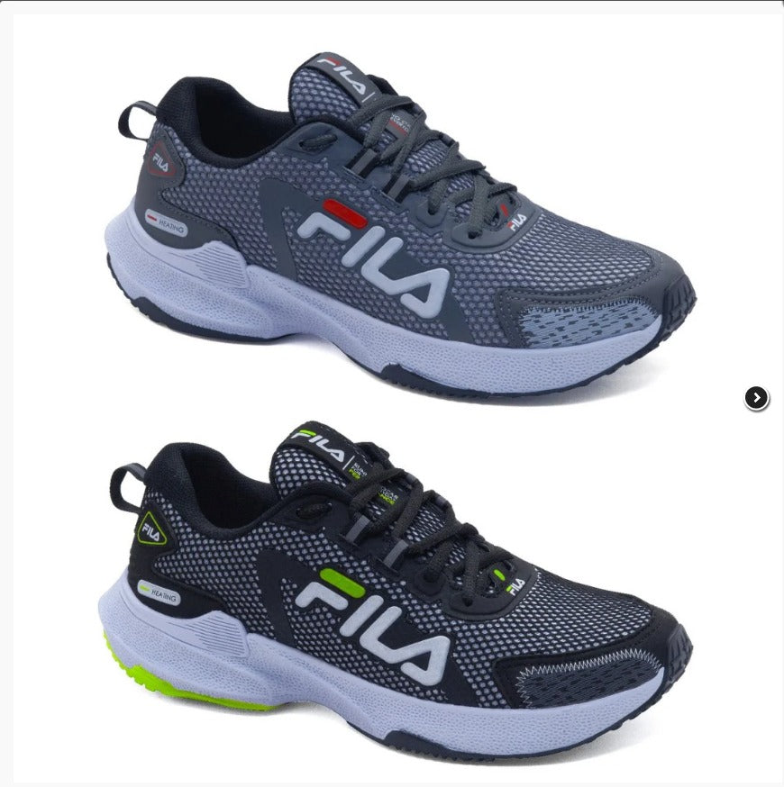 Kit 2 Tênis Fila Heating Grafite e Preto Verde