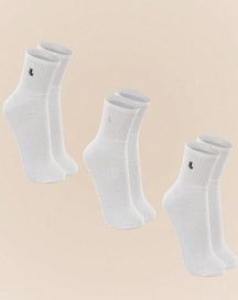 Kit com 3 Pares de Meias Cano Médio Unisex Lupo Sport em Algodão