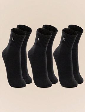 Kit com 3 Pares de Meias Cano Médio Unisex Lupo Sport em Algodão