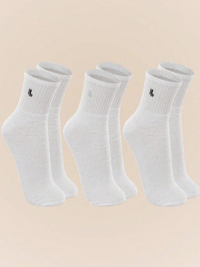 Kit com 3 Pares de Meias Cano Médio Unisex Lupo Sport em Algodão