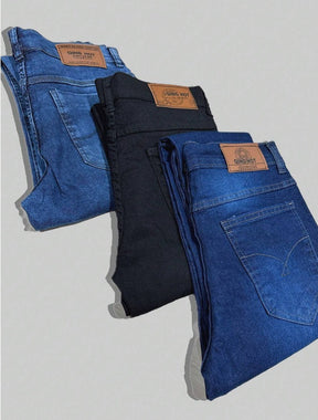 kit 3 Calças Jeans Premium Para Trabalho Masculina 100% algodão Elastano Várias Lavagens