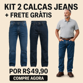 Kit 2 Calças Jeans Masculinas Premium para Trabalho – 100% Algodão com Elastano – Frete Grátis