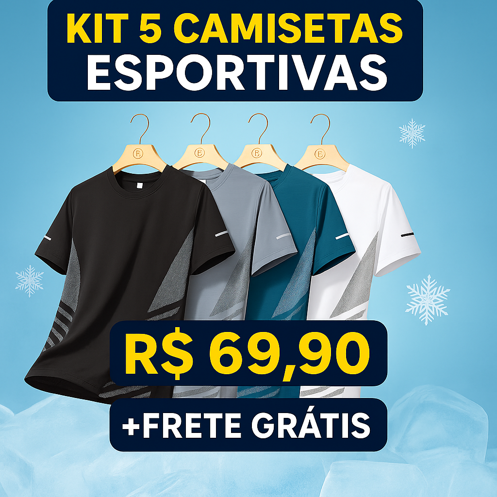 KIT 5 Camisetas Dryfit esportivas
