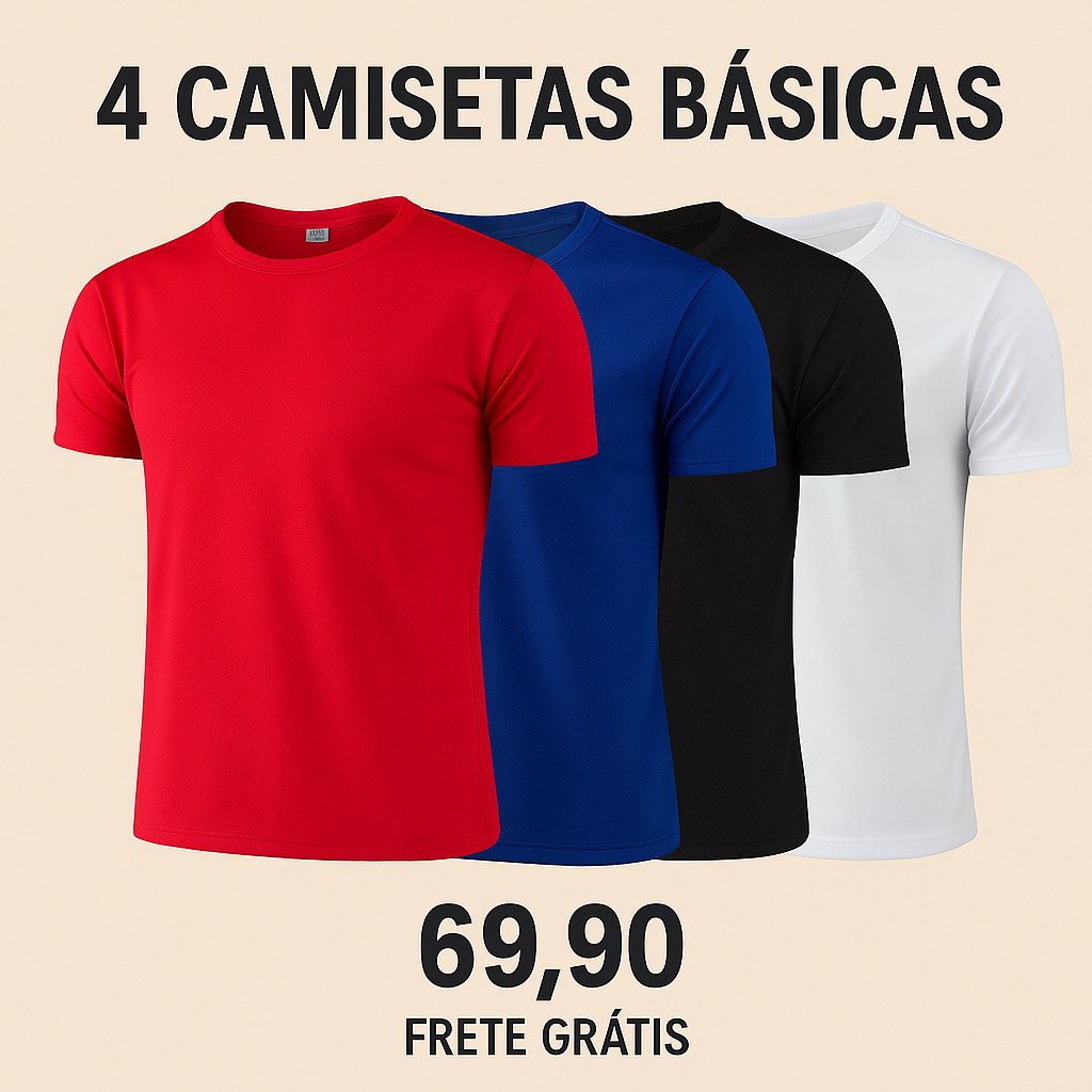 4 Camisetas Basicas Bergstrom