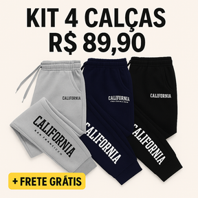 PROMOÇÃO 4 CALÇAS MOLETOM CALIFORNIA - APENAS 89,90 COM FRETE GRÁTIS - SÓ HOJE