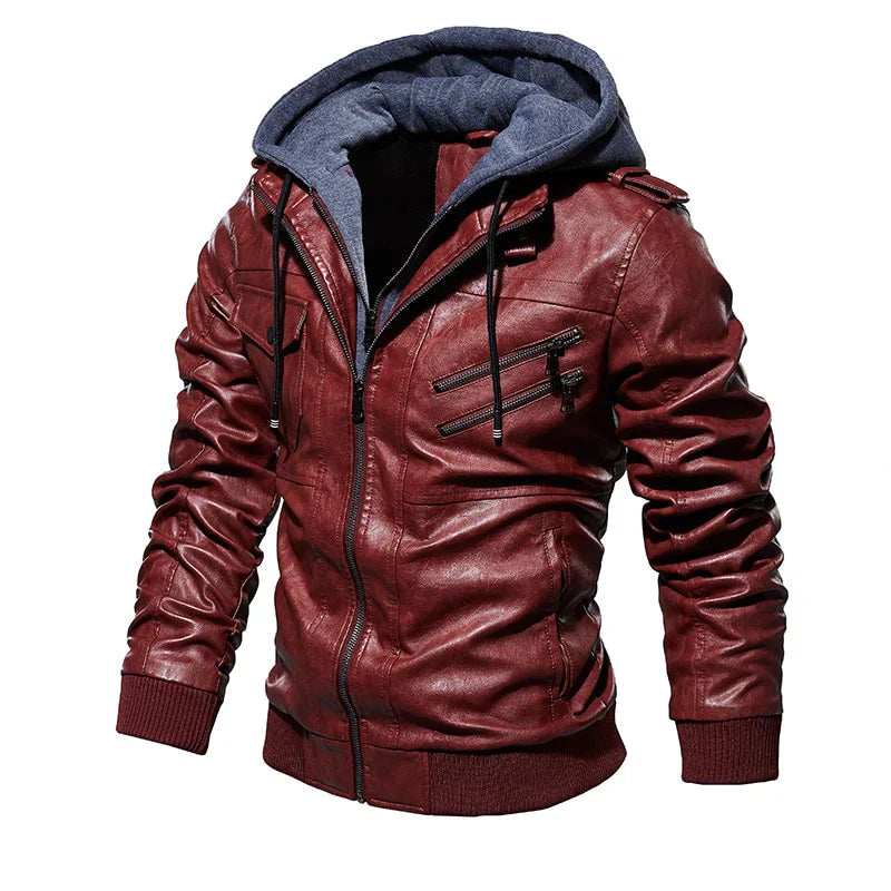 Jaqueta de Couro Masculina - Jones Carter + Brinde Carteira