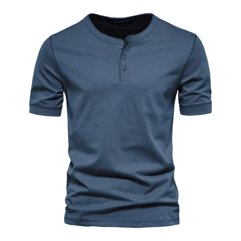 Camiseta Básica Masculina Gola de Botão