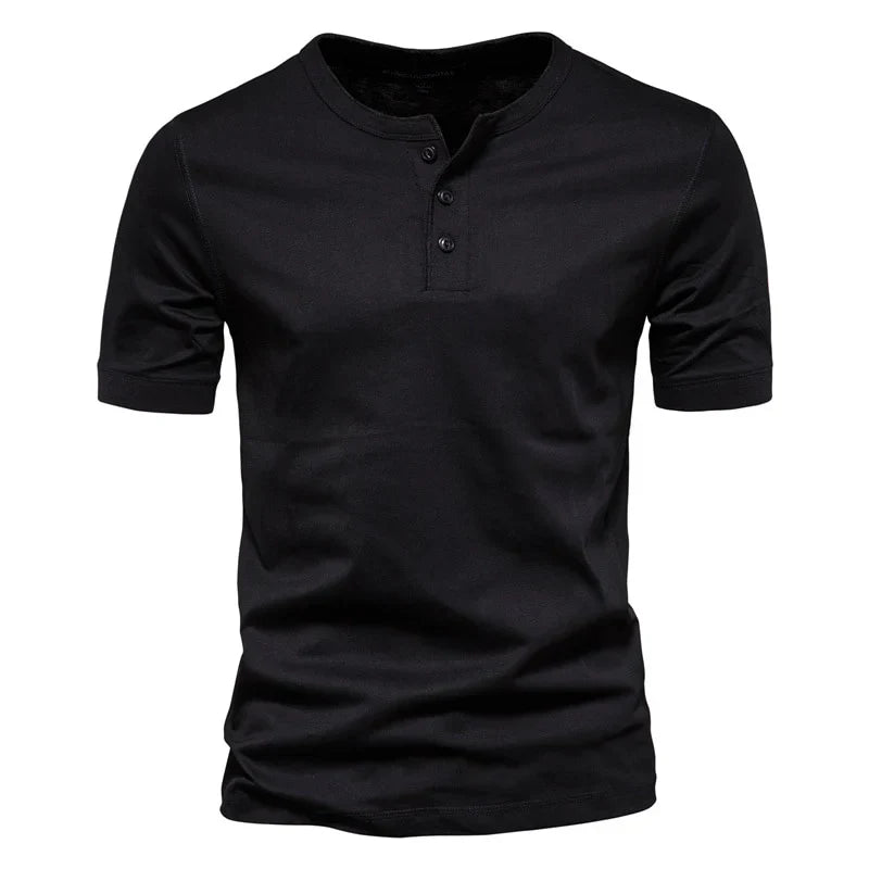 Camiseta Básica Masculina Gola de Botão