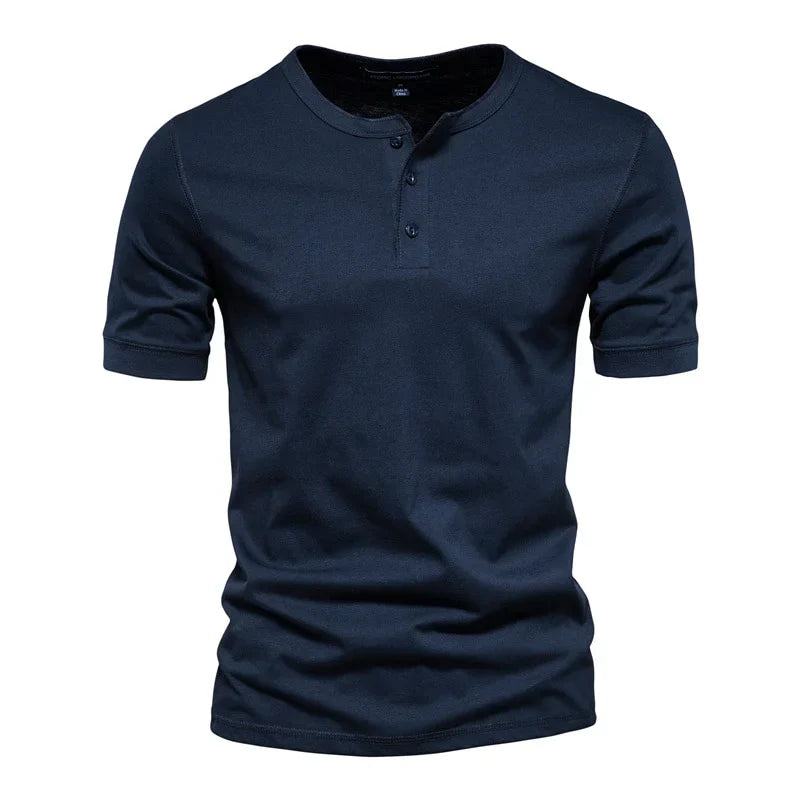Camiseta Básica Masculina Gola de Botão