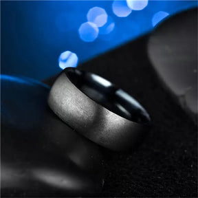 Anel Masculino Preto Titânio 8mm