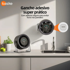 Ventilador Mesa 100 Níveis Display Digital 5000mAh Bateria 7H Silencioso 30dB USB