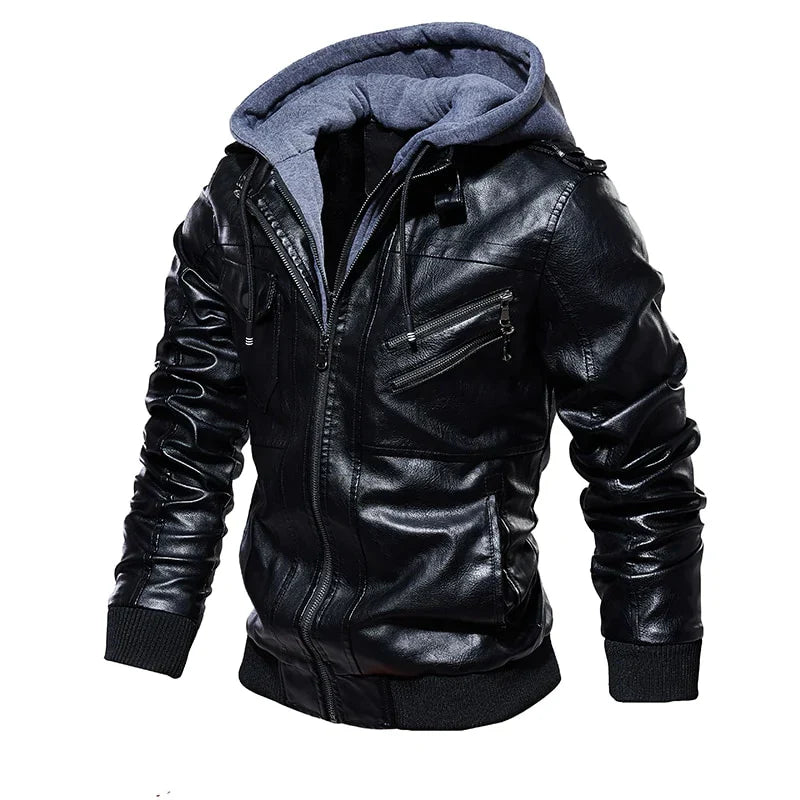 Jaqueta de Couro Masculina - Jones Carter + Brinde Carteira